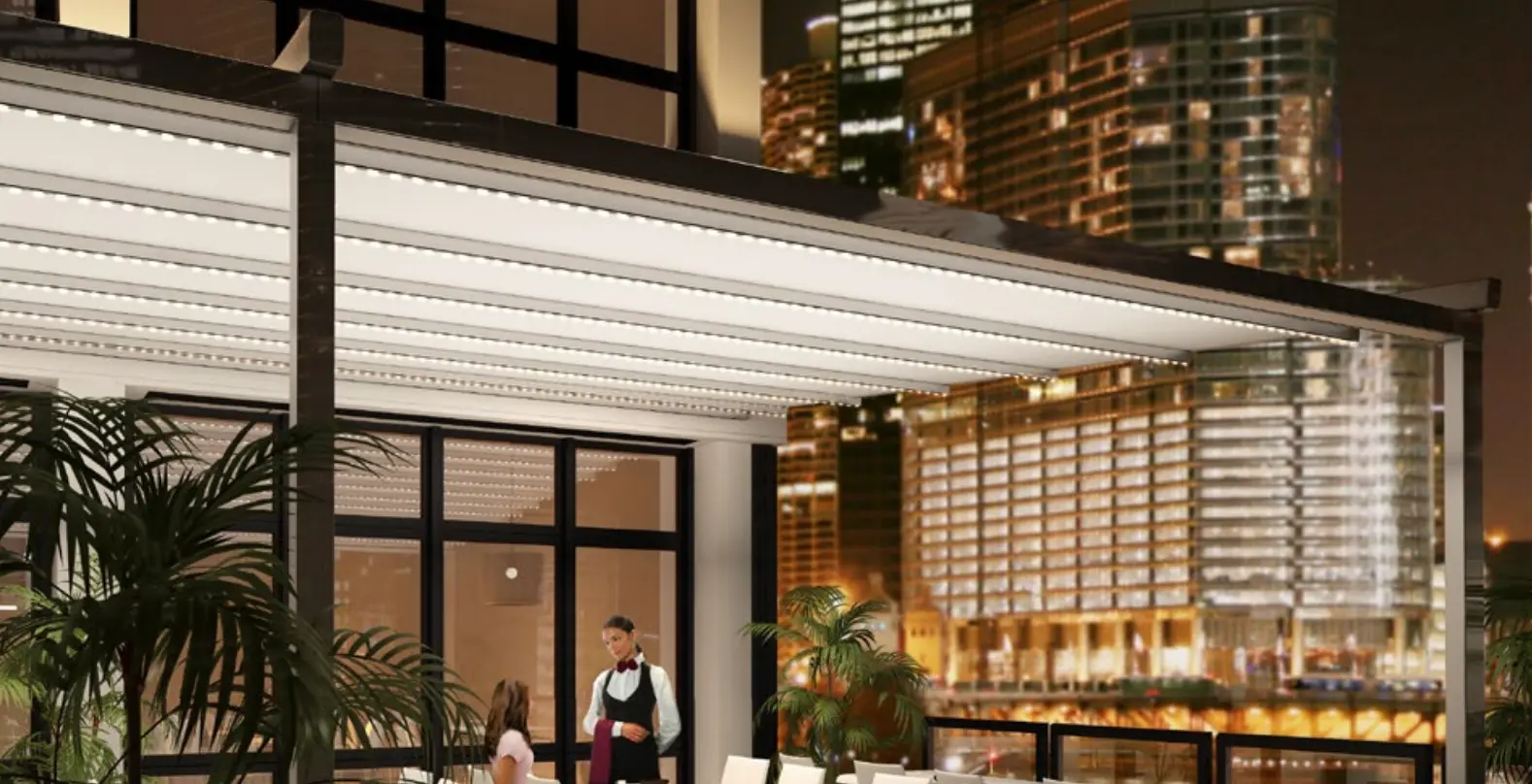 pérgola lona moderna